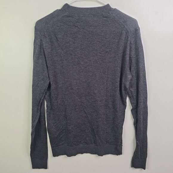 Ted Baker Sweater Men Size 3 (Medium) Gray Wool Crewneck Pullover Lightweight - Picture 7 of 8